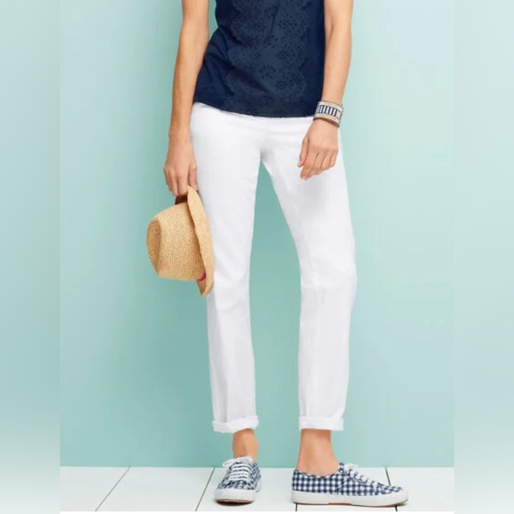 Talbots White the weekend chino Pants women’s size 14W  plus